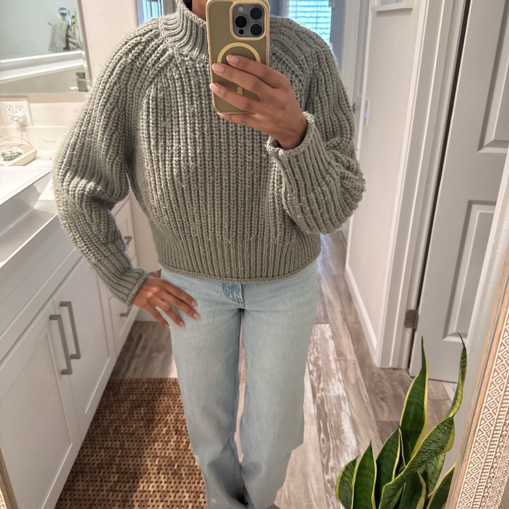 Cozy Green Knit Sweater